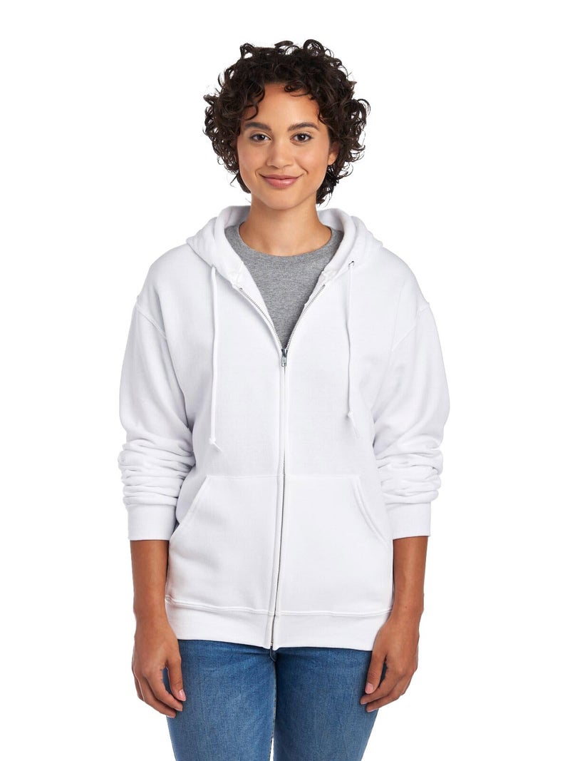 Jerzees -Men's NuBlend -Fleece -Sweatshirts & -Hoodies, Full Zip-White, Medium - Image 1